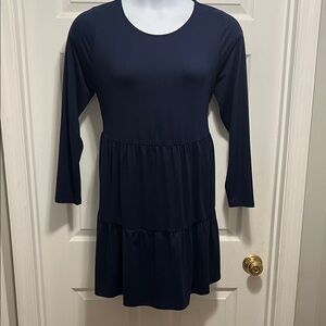 Navy Blue Tiered Dress